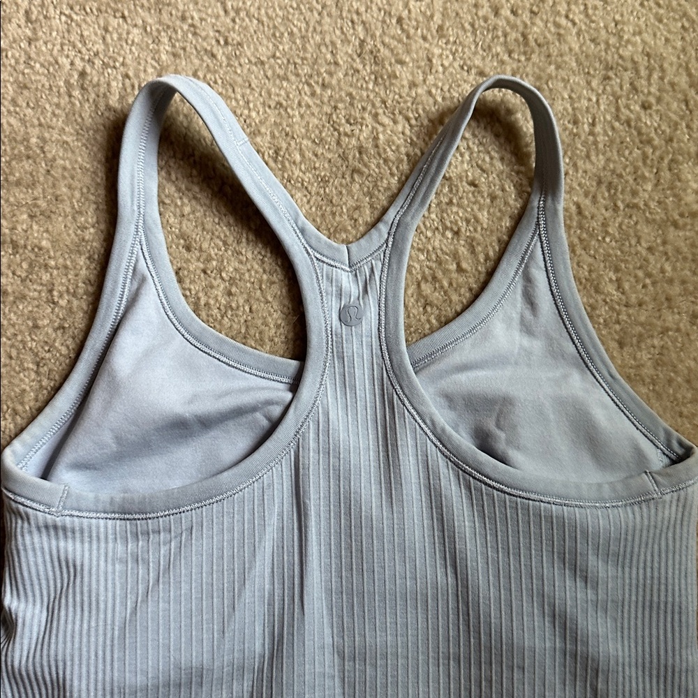 Lululemon Ribbed Light Blue Racerback Tank Top - Picture 2 of 3